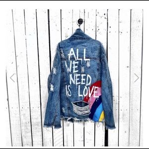 Denim fashion Jacket “All we need is Love”